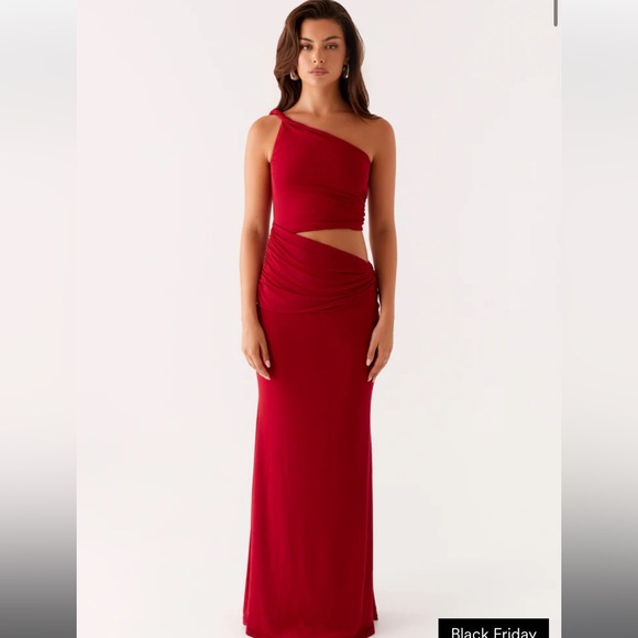 Peppermayo Red One Shoulder Dress - Picture 2 of 6